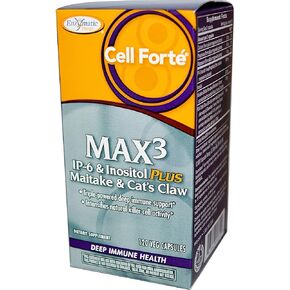 Enzymatic Therapy Cell Forté MAX3 IP-6 & Inositol w/Maitake & Cat's Claw, 120 Vcaps, Pack of 2