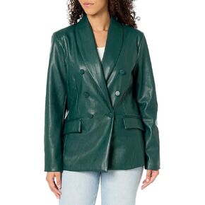 [BLANKNYC] Womens Women's Double Breasted Vegan Leather BlazerBlazer