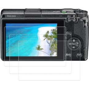 PCTC GR III Screen Protector for Ricoh GR III Digital Camera, 0.3mm 9H Hardness Tempered Glass Flim Anti-Scrach Anti-Fingerprint Anti-Bubble Anti-Water (3 Pack)