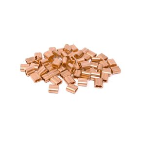 SwageRight MIL-SPEC Copper Swage Sleeves Clip & Ferrules (3/32 inch) – Oval Duplex Wire Rope Cable Crimping Loop Fittings (Pack of 150)