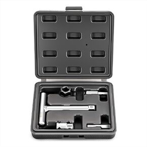 DNA MOTORING TOOLS-00141 5-Pcs Automotive Engine Oil Pan Drain Plug Disassembly Set - 1/4" & 3/8" Oil Service kit for Plastic Oil Drain Screws, Cr-V