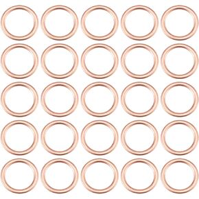 Oil Drain Plug Gaskets, 16mm 0.63" ID No.11137546275 for MINI R56 LCI 2009-2013 Aluminum Alloy Copper Tone, 25 Pcs