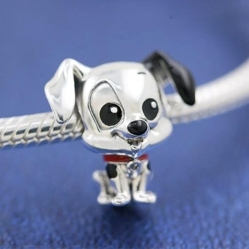Classic Dalmatians Patch & Aris-Cat Marie 925 Sterling Silver Charm Fits Pandora Bracelets + Velvet Jewelry Bag in Saudi Arabia