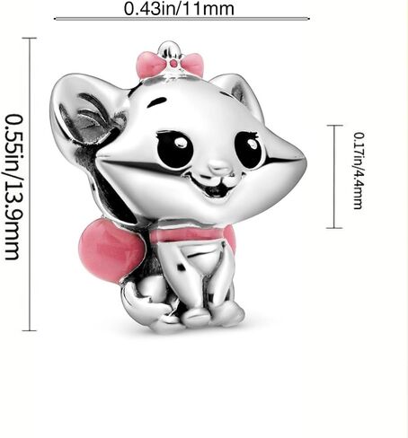 Classic Dalmatians Patch & Aris-Cat Marie 925 Sterling Silver Charm Fits Pandora Bracelets + Velvet Jewelry Bag in Saudi Arabia