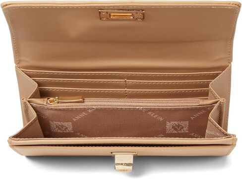 Anne Klein Women's Ak Large Flap Wallet with Enamel Turn Lock in Saudi Arabia