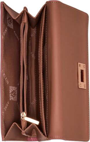 Anne Klein Women's Ak Large Flap Wallet with Enamel Turn Lock in Kuwait