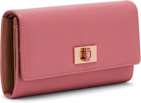 Anne Klein Women's Ak Large Flap Wallet with Enamel Turn Lock in Kuwait