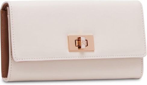 Anne Klein Women's Ak Large Flap Wallet with Enamel Turn Lock in Saudi Arabia