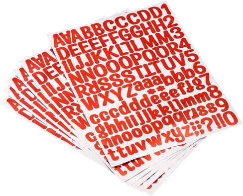 PATIKIL Letter Alphabet Number Stickers, Glitter Red 1" Reflective Labels Self Adhesive Vinyl Sticker for Classroom Organization, Sign, Door, Address, 6 Sheets, 126 Count/Sheet in Saudi Arabia