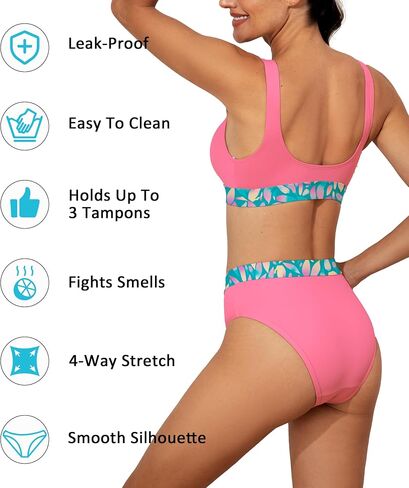 Beautikini Period Swimwear for Teens Two Piece Menstrual Leakproof Period Bikini Swimsuits Period Bathing Suits for Girls in Saudi Arabia
