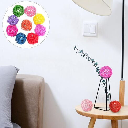 Baluue ديكور الزفاف 50 قطعة 3 سنتيمتر الملونة الروطان الببغاء لعبة مضغة المنزل DIY بها بنفسك ديكور الحيوانات الأليفة الطيور اللعب in Saudi Arabia