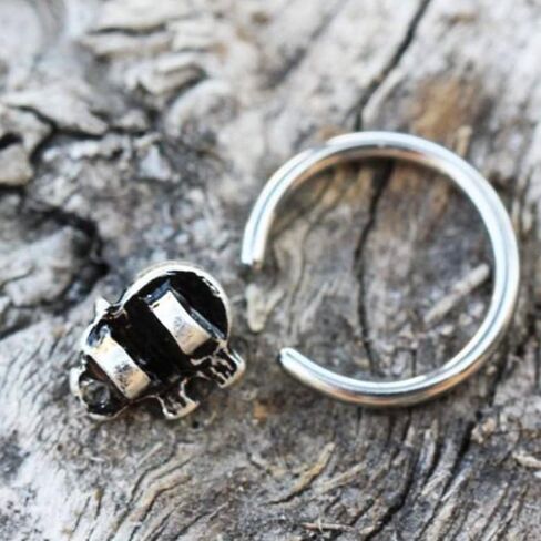 Amelia Fashion 16 GaugeTurquoise Elephant Snap-in Captive Bead Ring 316L Surgical Steel in Saudi Arabia