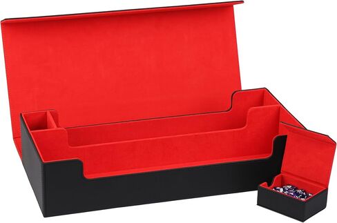 MTG Deck Box With Dice tray and playmat case,Large Card Deck Box Fits 820+ Double Sleeved Cards or 200 toploaders,TCG Card Storage Box 5 in 1,Compatible with Yu-Gi-Oh! (Black＆Blue) in Kuwait