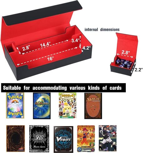 MTG Deck Box With Dice tray and playmat case,Large Card Deck Box Fits 820+ Double Sleeved Cards or 200 toploaders,TCG Card Storage Box 5 in 1,Compatible with Yu-Gi-Oh! (Black＆Blue) in Kuwait