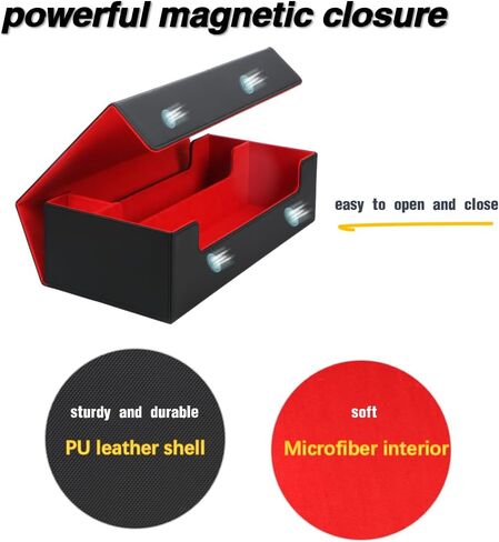 MTG Deck Box With Dice tray and playmat case,Large Card Deck Box Fits 820+ Double Sleeved Cards or 200 toploaders,TCG Card Storage Box 5 in 1,Compatible with Yu-Gi-Oh! (Black＆Blue) in Kuwait