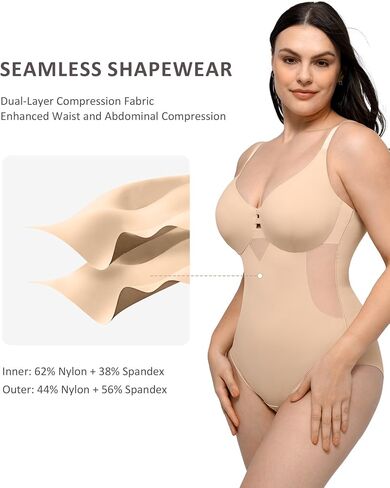 FeelinGirl Shapewear Tummy Control Bodysuit For Women Shapewear Body Suits Tops Seamless Body Shaper in Saudi Arabia