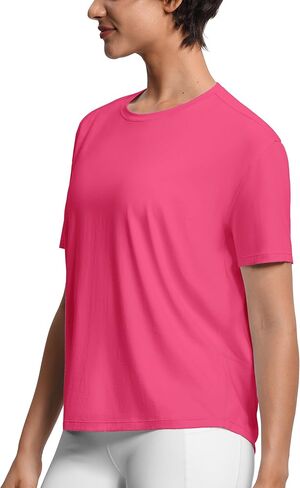 تي شيرت Origiwish نسائي قصير الأكمام للتمرين، قمصان رياضية فضفاضة مناسبة للجيم، قمصان كاجوال للجري واليوجا in Kuwait