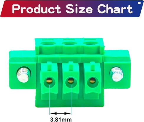 8 PCS 3.81mm 3 Pin Phoenix Type Connector with Screwable Flanges Green PCB Screw Plug Terminal Block 3 Pole in Saudi Arabia