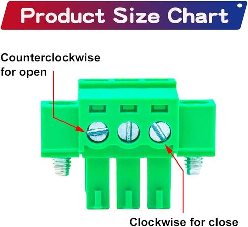 8 PCS 3.81mm 3 Pin Phoenix Type Connector with Screwable Flanges Green PCB Screw Plug Terminal Block 3 Pole in Saudi Arabia