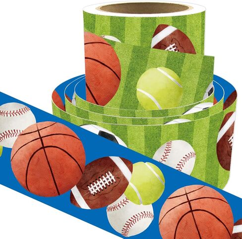 Sport Bulletin Board Borders Sports Double Side Straight Border Trim for Classroom Whiteboard Chalkboard School Decoration Decor Teacher Supplies 3 in X 36ft in Saudi Arabia
