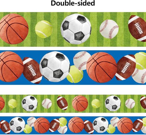 Sport Bulletin Board Borders Sports Double Side Straight Border Trim for Classroom Whiteboard Chalkboard School Decoration Decor Teacher Supplies 3 in X 36ft in Saudi Arabia