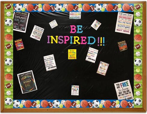 Sport Bulletin Board Borders Sports Double Side Straight Border Trim for Classroom Whiteboard Chalkboard School Decoration Decor Teacher Supplies 3 in X 36ft in Saudi Arabia
