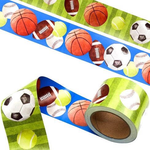 Sport Bulletin Board Borders Sports Double Side Straight Border Trim for Classroom Whiteboard Chalkboard School Decoration Decor Teacher Supplies 3 in X 36ft in Saudi Arabia