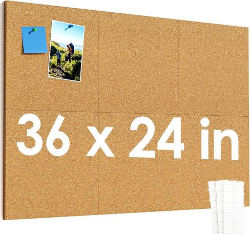 MaxGear Large Cork Board for Wall 48" x 24", 8 Pack Cork Board Tiles with Safe Removable Adhesive Tabs, 12" x 12" Corkboards for Office, School & Home in Saudi Arabia