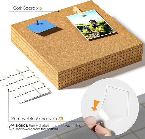 MaxGear Large Cork Board for Wall 48" x 24", 8 Pack Cork Board Tiles with Safe Removable Adhesive Tabs, 12" x 12" Corkboards for Office, School & Home in Saudi Arabia
