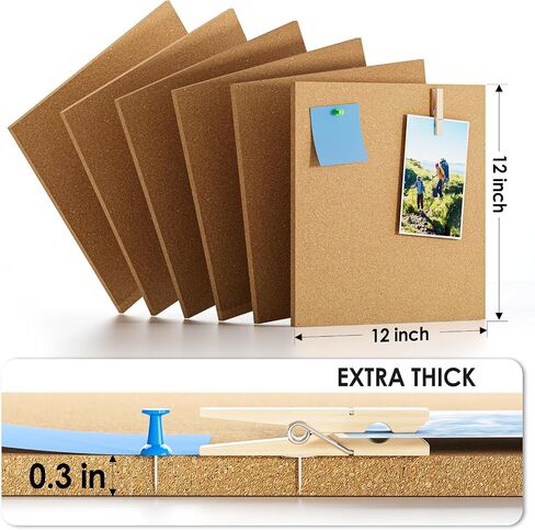 MaxGear Large Cork Board for Wall 48" x 24", 8 Pack Cork Board Tiles with Safe Removable Adhesive Tabs, 12" x 12" Corkboards for Office, School & Home in Saudi Arabia