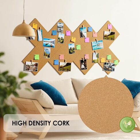 MaxGear Large Cork Board for Wall 48" x 24", 8 Pack Cork Board Tiles with Safe Removable Adhesive Tabs, 12" x 12" Corkboards for Office, School & Home in Saudi Arabia