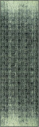 سجادة عداء المدخل Wonnitar قابلة للغسل مقاس 2'6"x8'، مفرش سجاد طويل غير قابل للانزلاق لحوض المطبخ، متدرج تجريدي غير قابل للتساقط، عداء أرضية ناعم لمدخل الحمام، أصفر/أخضر in Kuwait