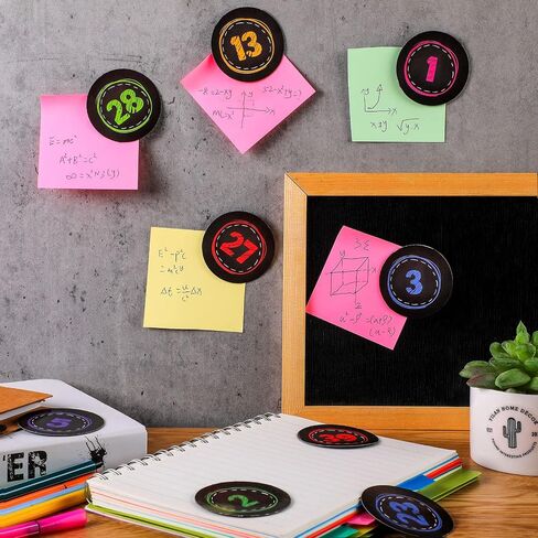 49 Pcs Numbers Magnetic Accents Round Chalkboard Brights Number Magnets Circle Magnetic Calendar Numbers Colorful Cutouts Decors for Whiteboard Calendar Bulletin Border in Saudi Arabia