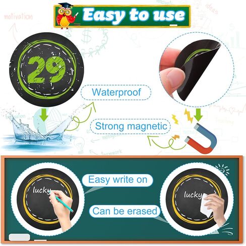 49 Pcs Numbers Magnetic Accents Round Chalkboard Brights Number Magnets Circle Magnetic Calendar Numbers Colorful Cutouts Decors for Whiteboard Calendar Bulletin Border in Saudi Arabia