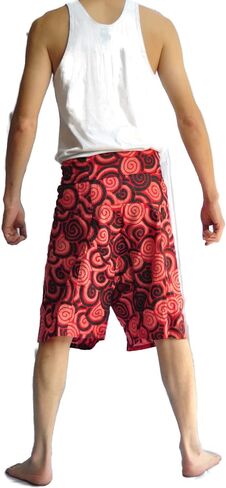 Original Siam Trendy Best Fabric, Best Design Cutting, Best Sewing, Best Short Fisherman Pants, Short Pants, Yoga Pants, Handmade 100% Cotton(Unisex) One Size Fit, Red Circle Design in Saudi Arabia