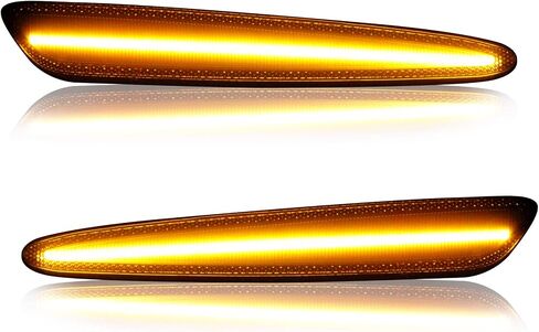 NDRUSH عدسة مدخنة LED ضوء علامة جانبية ممتص الصدمات الأمامي مصابيح Sidemarker لمبة Amssebly متوافقة مع Chevy Corvette C6 2005-2013 Amber، Pack of 2 in Kuwait