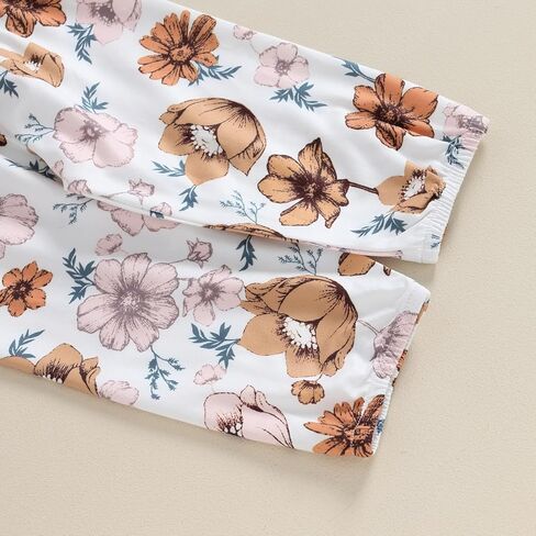 Ayalinggo Hi Im New Here Newborn Outfit Girl Ruffle Romper Shirt Floral Pants Beanie Hat Headband 4Pcs Spring Clothes Set in Saudi Arabia