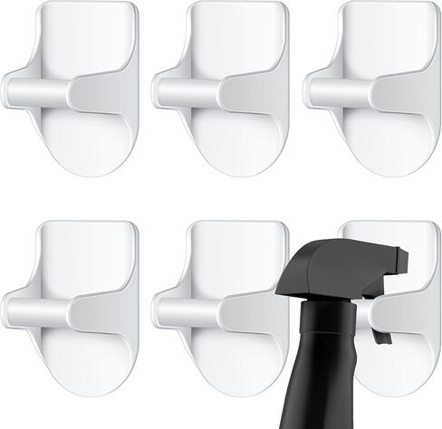 Taiyin 4 Pcs Wall Mount Spray Bottle Hooks Holder Spray Bottle Hanger Adhesive Hook to Create Storage Space Spray Bottle Rack Organizer Hanger for Cabinet Kitchen Variety Surfaces Spray Bottle in Saudi Arabia