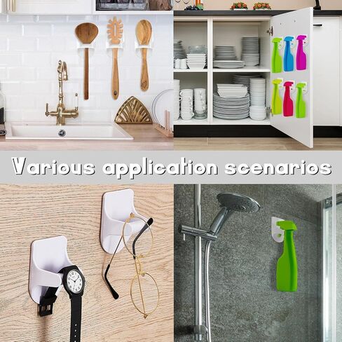 Taiyin 4 Pcs Wall Mount Spray Bottle Hooks Holder Spray Bottle Hanger Adhesive Hook to Create Storage Space Spray Bottle Rack Organizer Hanger for Cabinet Kitchen Variety Surfaces Spray Bottle in Saudi Arabia