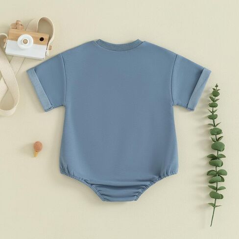 Baby Boy Girl Bubble Romper Shirt Short Sleeve Round Neck Mamas Boy Print Bodysuit Newborn Summer Clothes in Saudi Arabia