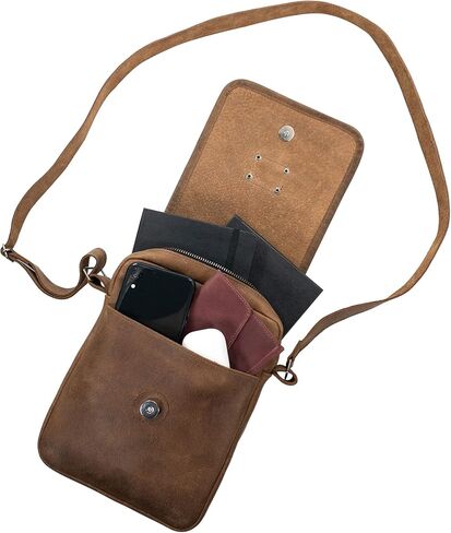 Rectangular Cowboy Satchel Handmade from Full Grain Leather - Furry in Kuwait