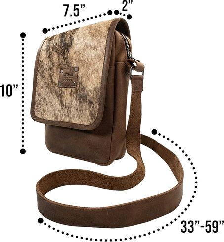 Rectangular Cowboy Satchel Handmade from Full Grain Leather - Furry in Kuwait