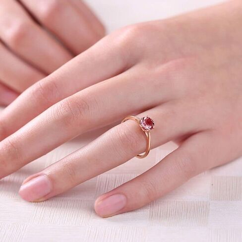 LRGKMCWTOB 14K Gold Red Cubic Zirconia Fashion Stackable Ring Ladies Ring Red Zircon Engagement Rings Inlaid Zircon Rings Wedding Jewelry Red Zircon Round Wedding Ruby Stone Ring for Women（Size 9） in Saudi Arabia