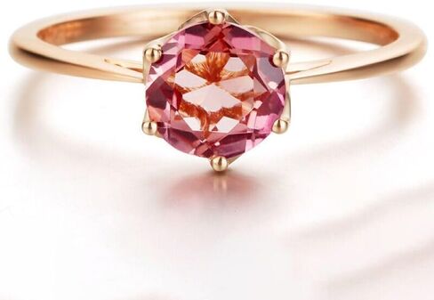 LRGKMCWTOB 14K Gold Red Cubic Zirconia Fashion Stackable Ring Ladies Ring Red Zircon Engagement Rings Inlaid Zircon Rings Wedding Jewelry Red Zircon Round Wedding Ruby Stone Ring for Women（Size 9） in Saudi Arabia