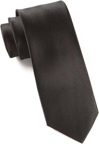 ربطة عنق من الساتان الأسود فائق النحافة، لون خالص، 2 × 58 بوصة in Kuwait