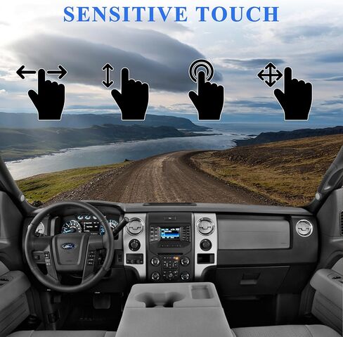 شاشة WonVon 8 بوصات  Uconnect Sync 2 LCD مع محول رقمي للتنقل بشاشة تعمل باللمس مناسب لسيارة Ford F150 F250 F350 Explorer Edge 2011-2015 يستبدل # LQ080Y5DZ03 DC3T-18B955-FA in Kuwait