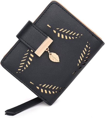 Women's Long short Leather Money Clip Card Case Holder Purse Zipper Buckle Elegant Clutch Wallet（pair） (Blue Large) in Saudi Arabia