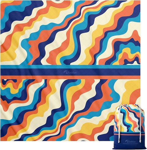 Beach Picnic Blanket, Dual Layer, Sandproof Water Resistant Beach Blanket, Packable, Washable, Great for Camping, Outdoors, Festivals, 71"x95" Large Size for Family Trip, Gifts for Dad in Kuwait
