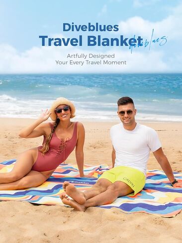 Beach Picnic Blanket, Dual Layer, Sandproof Water Resistant Beach Blanket, Packable, Washable, Great for Camping, Outdoors, Festivals, 71"x95" Large Size for Family Trip, Gifts for Dad in Kuwait