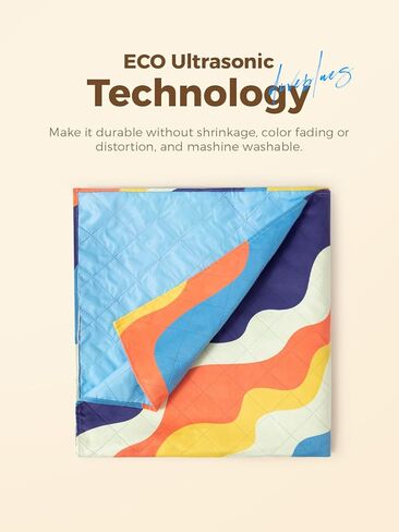 Beach Picnic Blanket, Dual Layer, Sandproof Water Resistant Beach Blanket, Packable, Washable, Great for Camping, Outdoors, Festivals, 71"x95" Large Size for Family Trip, Gifts for Dad in Kuwait